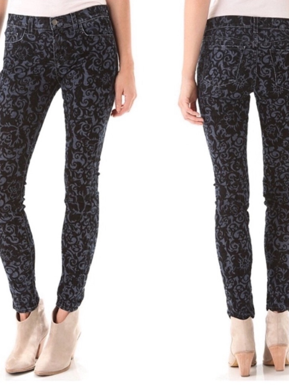 JBrand Women's Black Patterned Skinny Pants
